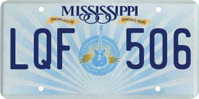 MS license plate LQF506