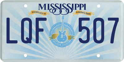 MS license plate LQF507