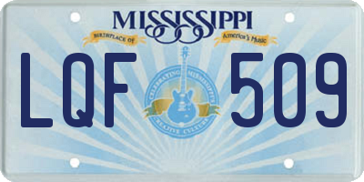 MS license plate LQF509