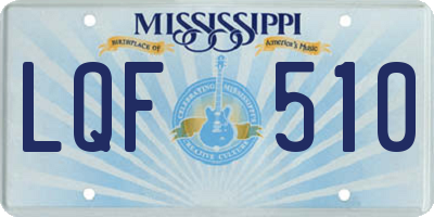 MS license plate LQF510