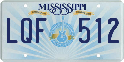 MS license plate LQF512