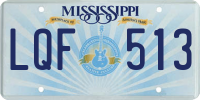 MS license plate LQF513
