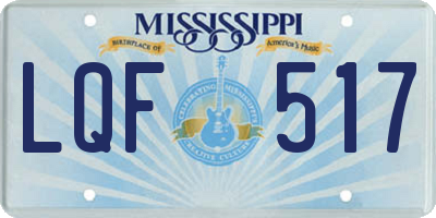 MS license plate LQF517