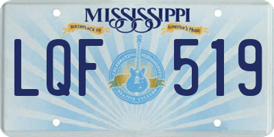 MS license plate LQF519