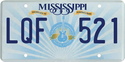 MS license plate LQF521