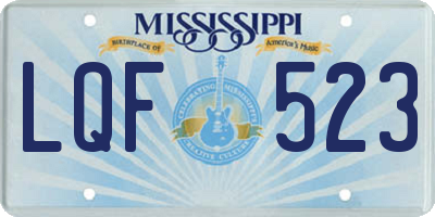 MS license plate LQF523
