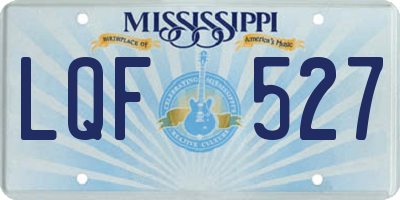 MS license plate LQF527