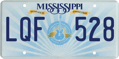 MS license plate LQF528