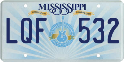 MS license plate LQF532