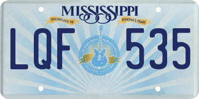 MS license plate LQF535