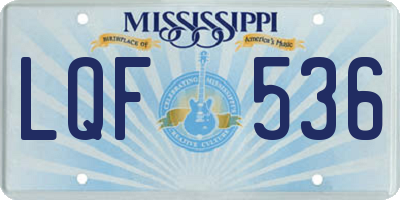 MS license plate LQF536