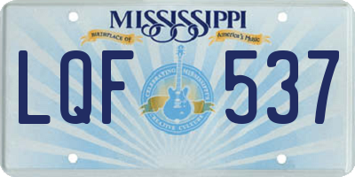 MS license plate LQF537