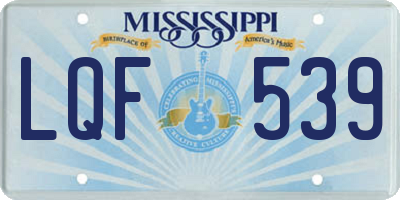 MS license plate LQF539