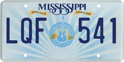 MS license plate LQF541