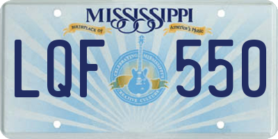 MS license plate LQF550