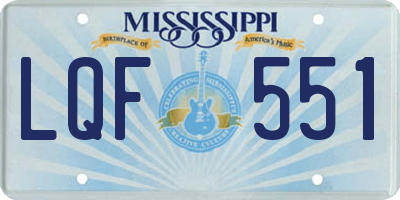 MS license plate LQF551
