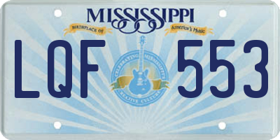 MS license plate LQF553