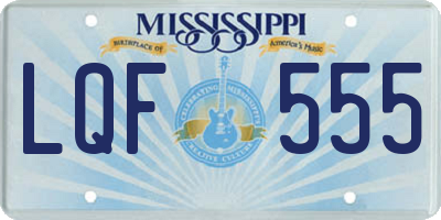 MS license plate LQF555