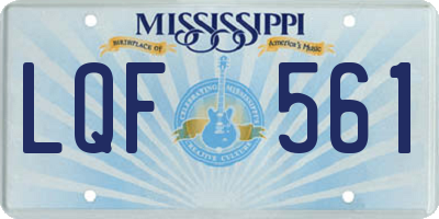 MS license plate LQF561
