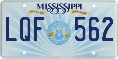 MS license plate LQF562