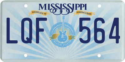 MS license plate LQF564
