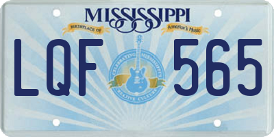 MS license plate LQF565