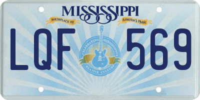MS license plate LQF569