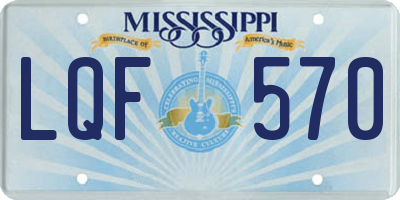 MS license plate LQF570
