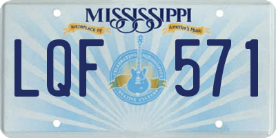 MS license plate LQF571