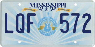 MS license plate LQF572