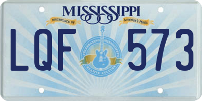 MS license plate LQF573