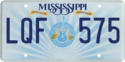 MS license plate LQF575