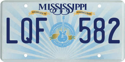MS license plate LQF582