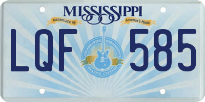 MS license plate LQF585