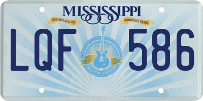 MS license plate LQF586