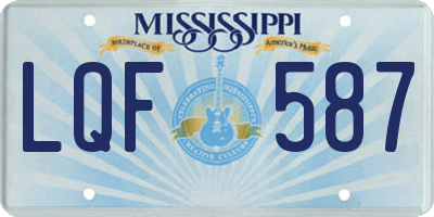 MS license plate LQF587