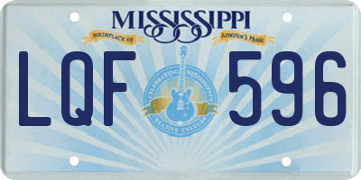 MS license plate LQF596