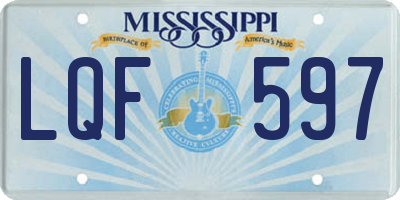 MS license plate LQF597