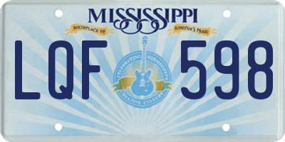 MS license plate LQF598