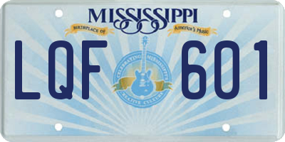 MS license plate LQF601