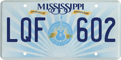 MS license plate LQF602