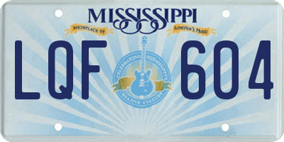 MS license plate LQF604