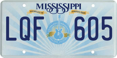 MS license plate LQF605