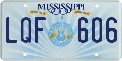MS license plate LQF606