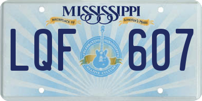 MS license plate LQF607