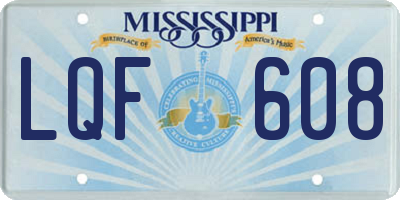 MS license plate LQF608