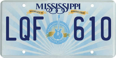 MS license plate LQF610