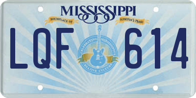 MS license plate LQF614