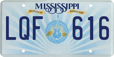 MS license plate LQF616