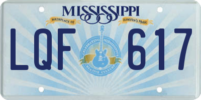 MS license plate LQF617